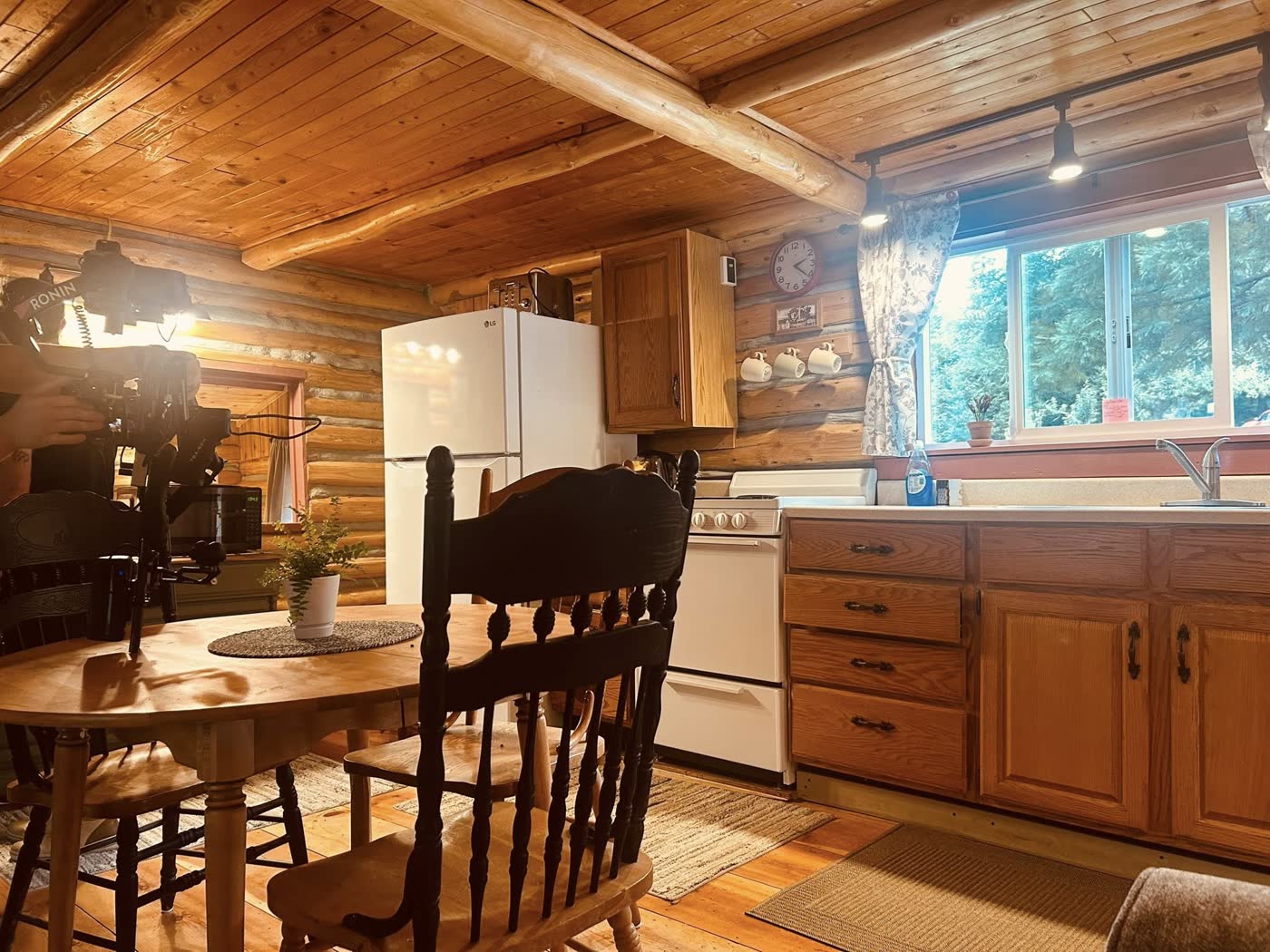 Cabin kitchen and dining table